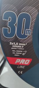 Plastrol HAND PRZEDŁUŻACZ BĘBEN 30m 3x1,5mm 16A / 3680W / IP44 6