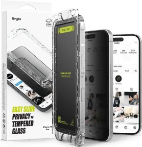 Ringke SZKŁO PRYWATYZUJĄCE RINGKE EASY SLIDE 2-PACK IPHONE 16 PRO PRIVACY 1