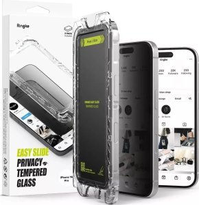 Ringke SZKŁO PRYWATYZUJĄCE RINGKE EASY SLIDE 2-PACK IPHONE 16 PRO PRIVACY 7