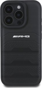 Mercedes AMG AMHCP16XGSEBK iPhone 16 Pro Max 6.9" czarny/black hardcase Leather Debossed Lines Black Logo 3