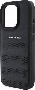 Mercedes AMG AMHCP16XGSEBK iPhone 16 Pro Max 6.9" czarny/black hardcase Leather Debossed Lines Black Logo 6