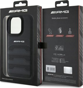 Mercedes AMG AMHCP16XGSEBK iPhone 16 Pro Max 6.9" czarny/black hardcase Leather Debossed Lines Black Logo 8