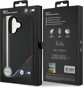 BMW BMHMP16M23PUPDK iPhone 16 Plus 6.7" czarny/black hardcase M Perforated Tricolor Line MagSafe 8