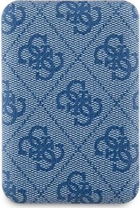 Powerbank Guess Guess Powerbank indukcyjny 15W GUPB5FP4EMGB 5000mAh niebieski/blue 4G Leather Metal Logo MagSafe 2