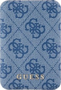 Powerbank Guess Guess Powerbank indukcyjny 15W GUPB5FP4EMGB 5000mAh niebieski/blue 4G Leather Metal Logo MagSafe 6