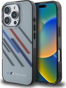 BMW BMW BMHCP16L23HTRAG iPhone 16 Pro 6.3" szary/grey hardcase Motosport IML Random Stripes 1