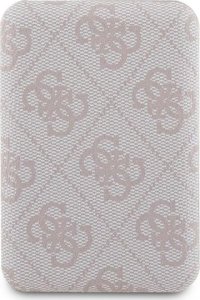 Powerbank Guess Guess Powerbank indukcyjny 15W GUPB5FP4EMGP 5000mAh różowy/pink 4G Leather Metal Logo MagSafe 2