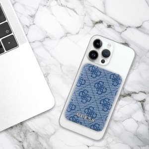 Powerbank Guess Guess Powerbank indukcyjny 15W GUPB5FP4EMGP 5000mAh różowy/pink 4G Leather Metal Logo MagSafe 7