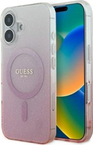 Guess Guess GUHMP16SHGRCELP iPhone 16 6.1" różowy/pink hardcase IML Glitter Gradient MagSafe 1