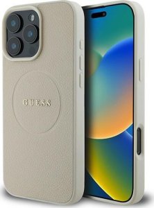 Guess Guess GUHMP16LPGHSMME iPhone 16 Pro 6.3" beżowy/beige hardcase Grained Ring MagSafe 1