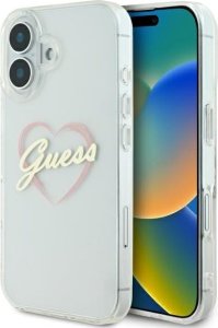 Guess Guess GUHCP16SHCHGSPT iPhone 16 6.1" przeźroczysty/transparent hardcase IML Heart 1