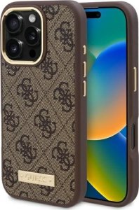 Guess Guess GUHMP16LU4GPRW iPhone 16 Pro 6.3" brązowy/brown hardcase 4G Logo Plate MagSafe 1