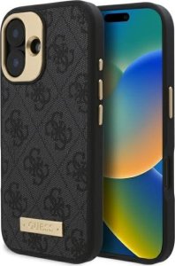 Guess Guess GUHMP16SU4GPRK iPhone 16 6.1" czarny/black hardcase 4G Logo Plate MagSafe 1