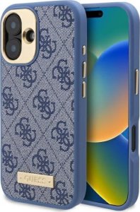 Guess Guess GUHMP16SU4GPRB iPhone 16 6.1" niebieski/blue hardcase 4G Logo Plate MagSafe 1