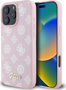 Guess Guess GUHMP16LPGPYSP iPhone 16 Pro 6.3" różowy/pink hardcase Peony Script Logo MagSafe 1