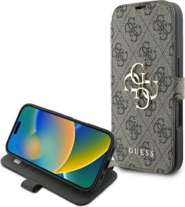 Guess Guess GUBKP16S4GMGBR iPhone 16 6.1" brązowy/brown book 4G Metal Logo 1