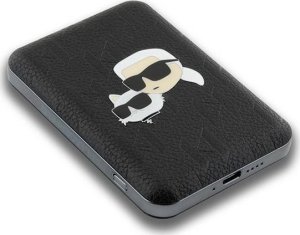 Powerbank Karl Lagerfeld Karl Lagerfeld Powerbank indukcyjny KLPB5FPGKSKCHK 15W 5000mAh czarny/black Karl&Choupette Head Pin MagSafe 4