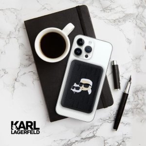Powerbank Karl Lagerfeld Karl Lagerfeld Powerbank indukcyjny KLPB5FPGKSKCHK 15W 5000mAh czarny/black Karl&Choupette Head Pin MagSafe 7