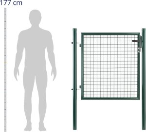 Wiesenfield Brama furtka wejściowa ogrodowa ze stali 107.5 x 150 cm Brama furtka wejściowa ogrodowa ze stali 107.5 x 150 cm 3