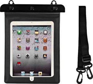 Etui na tablet Hurtel Etui wodoszczelne na tablet PVC z regulowanym paskiem Outdoor - czarne Etui wodoszczelne na tablet PVC z regulowanym paskiem Outdoor - czarne 1