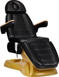 Activeshop Fotel kosmetyczny elektryczny SILLON Lux 273b 3 silniki złoto czarny 1