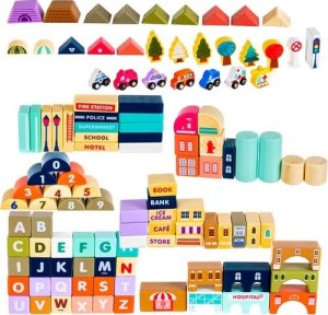 Kruzzel Klocki drewniane 115 szt- miasto 23519 16