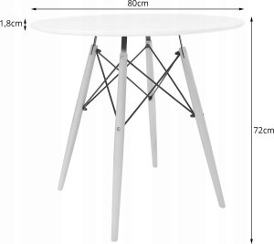 Leobert Zestaw stół okrągły TODI 80cm biały + 4 krzesła OSAKA czarne 4