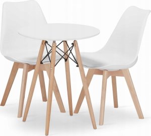 Leobert Zestaw stół okrągły TODI 60 biały + 2 krzesła OSAKA czarne 11