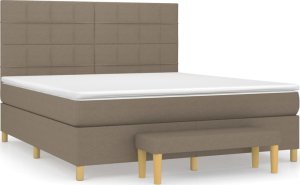 vidaXL Łóżko kontynentalne z materacem, taupe, tkanina, 160x200 cm 2