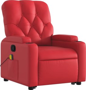 vidaXL Podnoszony fotel masujący, rozkładany, czerwony 3