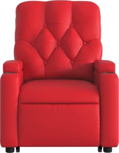 vidaXL Podnoszony fotel masujący, rozkładany, czerwony 8