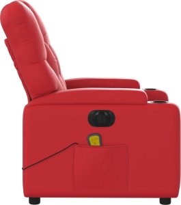vidaXL Rozkładany fotel masujący elektryczny czerwony 9