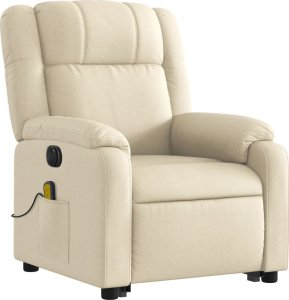 vidaXL Podnoszony fotel masujący, elektryczny, rozkładany, kremowy 3