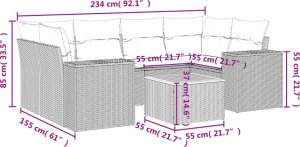 vidaXL 7-cz. zestaw wypoczynkowy do ogrodu, z poduszkami, czarny 3