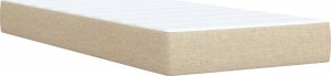 vidaXL Łóżko kontynentalne z materacem, kremowe, tkanina, 90x200 cm 10