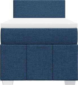 vidaXL Łóżko kontynentalne z materacem, niebieskie, tkanina 100x200 cm 4