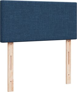 vidaXL Łóżko kontynentalne z materacem, niebieskie, tkanina 100x200 cm 7