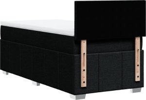 vidaXL Łóżko kontynentalne z materacem, czarne, tkanina, 100x200 cm 6