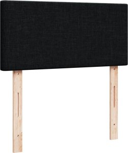 vidaXL Łóżko kontynentalne z materacem, czarne, tkanina, 100x200 cm 7