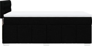 vidaXL Łóżko kontynentalne z materacem, czarne, tkanina, 80x200 cm 7