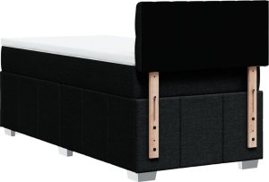 vidaXL Łóżko kontynentalne z materacem, czarne, tkanina, 80x200 cm 8