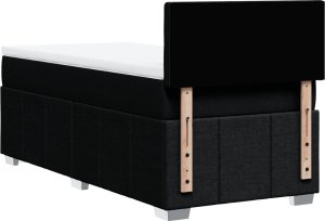 vidaXL Łóżko kontynentalne z materacem, czarne, tkanina, 80x200 cm 8