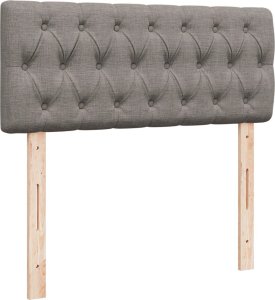 vidaXL Łóżko kontynentalne z materacem, taupe, 120x190 cm, tkanina 12