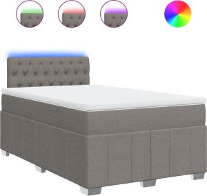 vidaXL Łóżko kontynentalne z materacem, taupe, 120x190 cm, tkanina 2