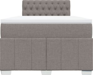 vidaXL Łóżko kontynentalne z materacem, taupe, 120x190 cm, tkanina 6