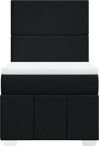 vidaXL Łóżko kontynentalne z materacem, czarne, tkanina, 80x200 cm 4