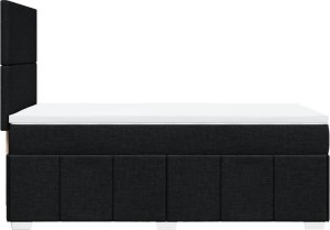 vidaXL Łóżko kontynentalne z materacem, czarne, tkanina, 80x200 cm 5