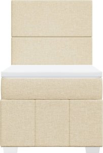 vidaXL Łóżko kontynentalne z materacem, kremowe, tkanina, 80x200 cm 4