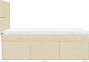 vidaXL Łóżko kontynentalne z materacem, kremowe, tkanina, 80x200 cm 5