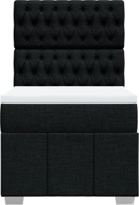 vidaXL Łóżko kontynentalne z materacem, czarne, tkanina, 80x200 cm 4